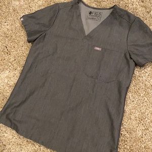 Figs Scrubs Grey One Pocket Small